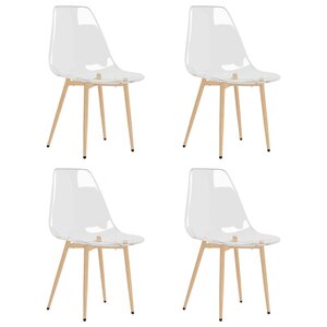 vidaXL Chaises à manger lot de 4 Transparent PET