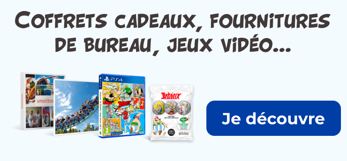 Coffrets cadeaux, fournitures de bureau, jeux vidéos ... je découvre