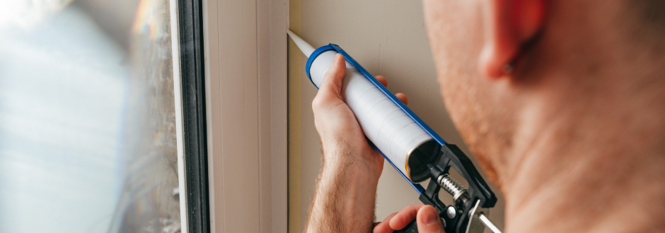 artisan en train d’isoler des fenêtres