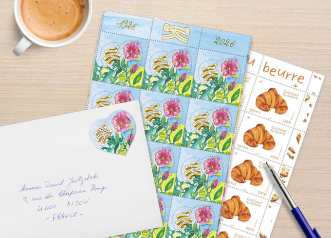 Timbres parfumés Fragonard et croissant