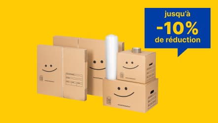 Cartons de déménagement jusqu&apos;à -10% de réduction