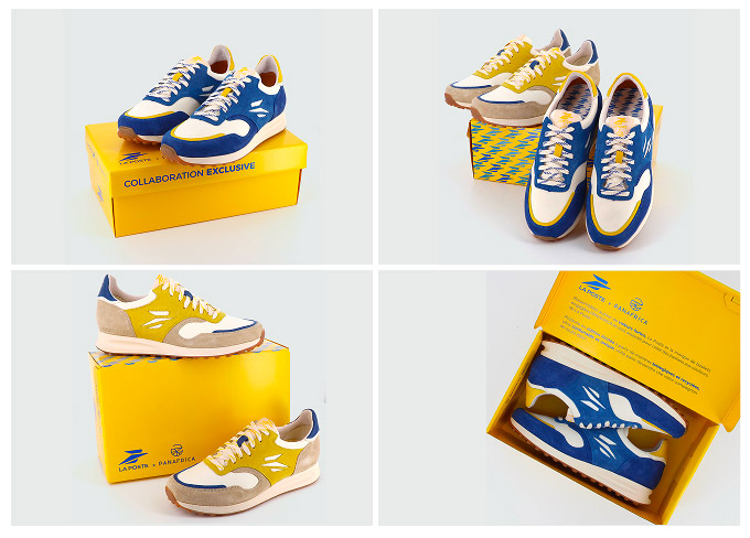 Baskets La Poste et Panafrica disponibles en bleu et jaune