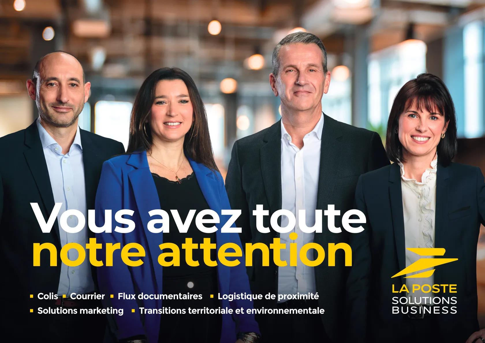 Portraits de commerciaux La Poste Solutions Business à l'écoute de leurs clients B2B